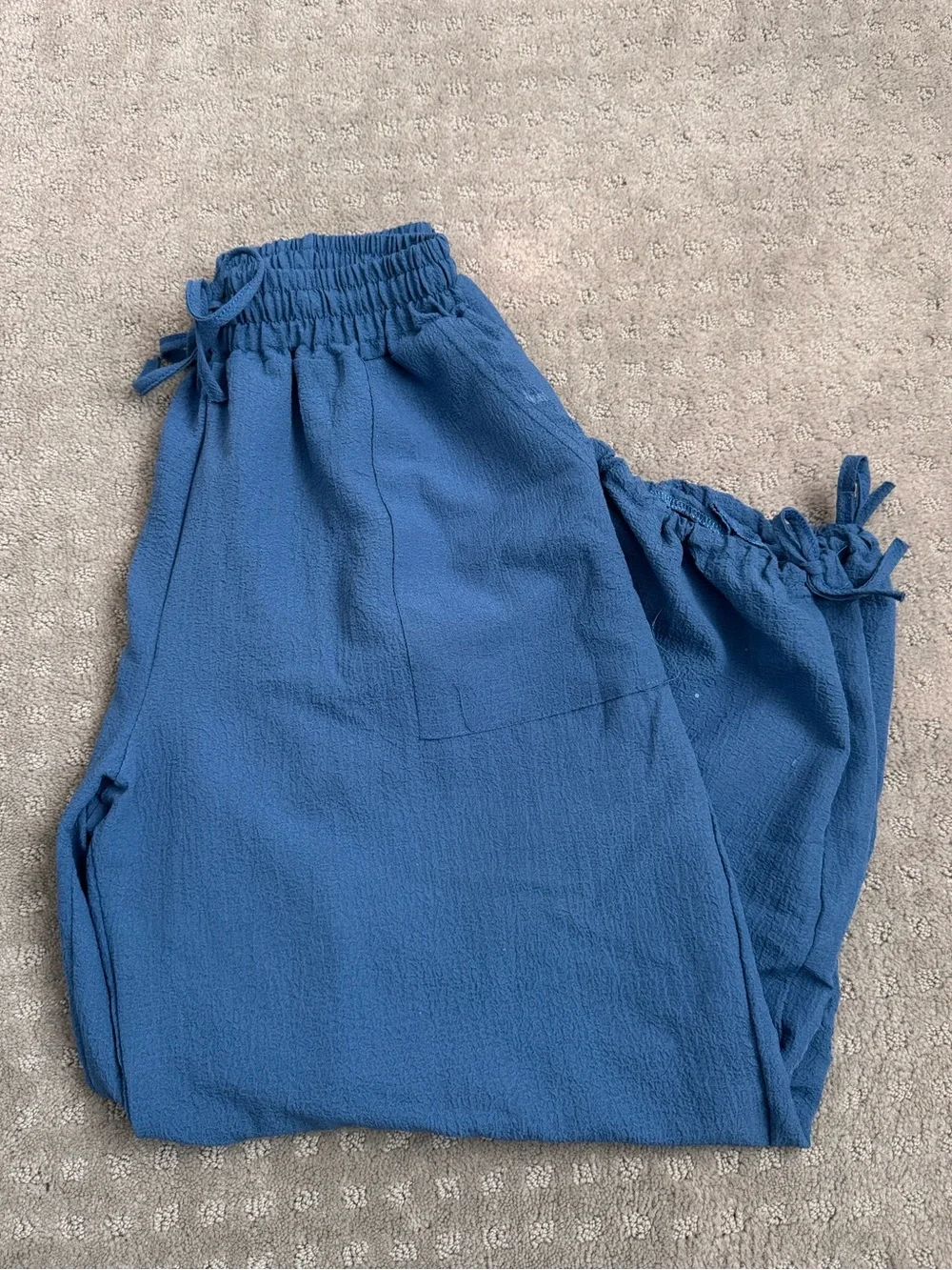 Kids Blue Drawstring Hem Pants - Unbranded